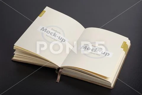 Opened daily planner notebook with smart object pages  mock-up series PSD Template