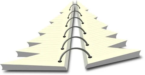 Opened diary as Christmas tree Stock Illustration