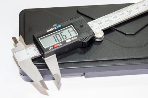 Opened digital calliper Stock Photos
