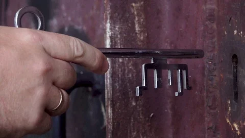 Opened the door with a silver key Video stock 75906589