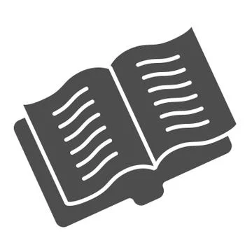 Opened educational notebook solid icon. Exercise book or magazine. Literature 스톡 일러스트