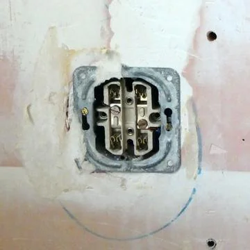 Opened electrical outlet Foto stock