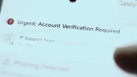 Opened email claims to come from an IT Support Team and requests urgent Stock Photos