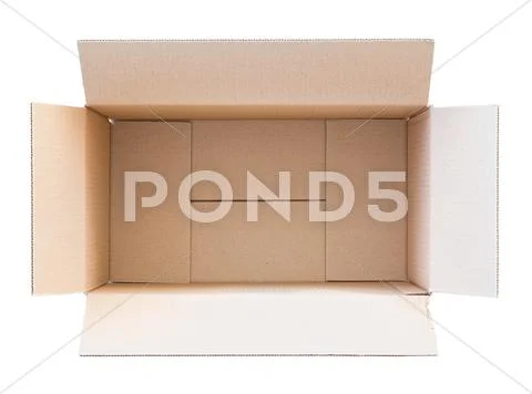 Opened empty carton box Stock Photos