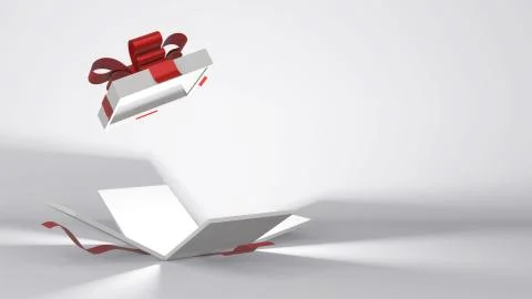 Opened empty the gift box , 3d render Stock Illustration