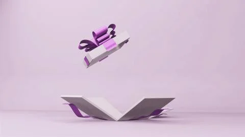 Opened empty the gift box , 3d render Stock Photos