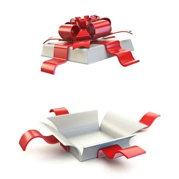 Opened empty gift box 3D Opened empty gift box 3D render illustration isol... Stock Photos