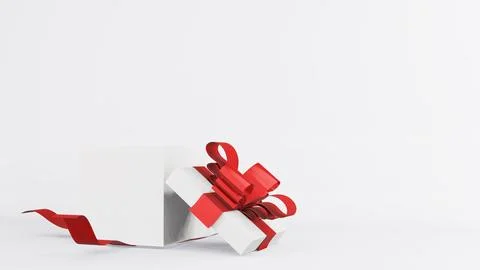 Opened empty the gift box , 3d render Stock Photos