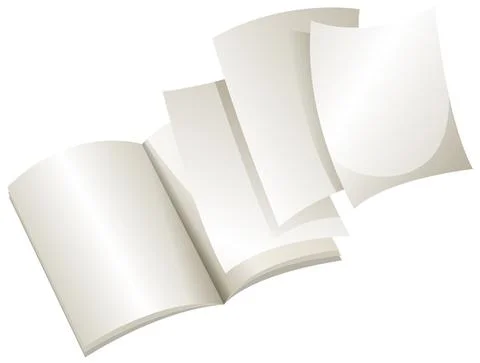 Opened empty notebook o white background Illustrazione stock