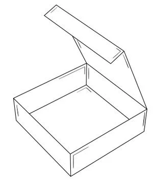 Opened empty paper box Stock Illustration