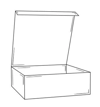 Opened empty paper box Stock Illustration