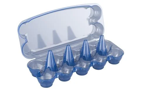 Opened empty plastic egg box, 3D rendering Stock Illustration