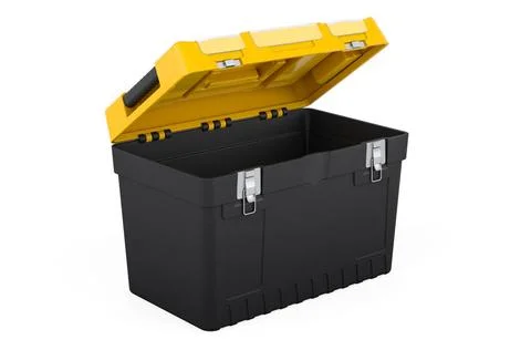 Opened Empty Plastic Toolbox, 3D rendering Opened Empty Plastic Toolbox, 3... Stock Photos