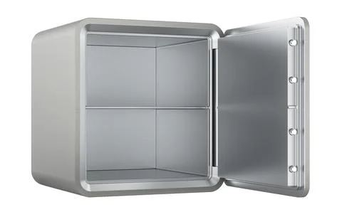 Opened empty safe with combination lock, 3D rendering Stock Illustration