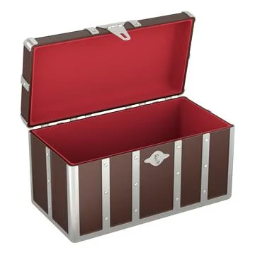 Opened Empty Treasure Chest. 3D rendering Stock Illustration