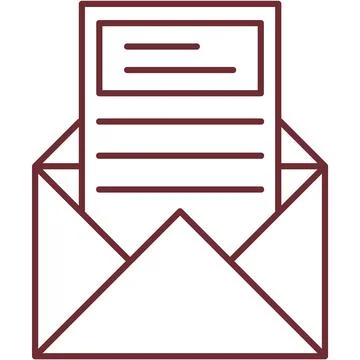 Opened envelop vector email letter icon symbol Stock Illustration