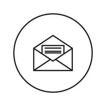 Opened envelope with letter inside Stock Illustration