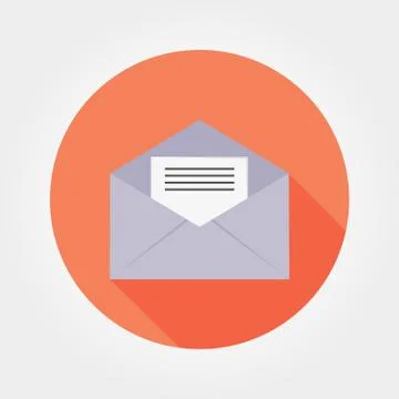 Opened envelope with letter inside. Stock Illustration