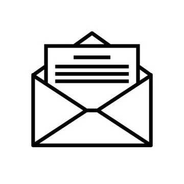 Opened envelope with letter inside Stock Illustration