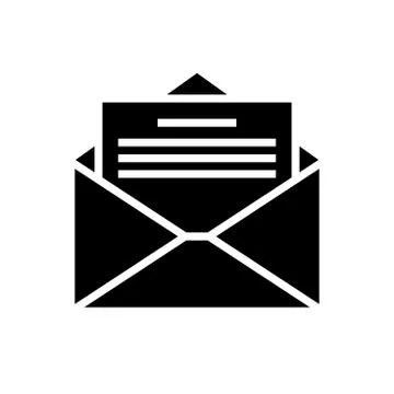 Opened envelope with letter inside Stock Illustration