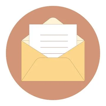 Opened envelope with letter inside Illustrazione stock