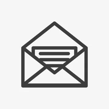 Opened envelope with a letter inside vector icon Stock Illustration