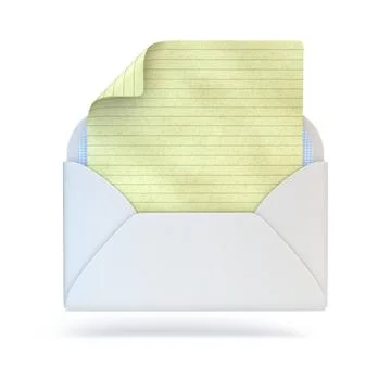 Opened envelope mail sign with empty page 3D Opened envelope mail sign wit... Stock Photos