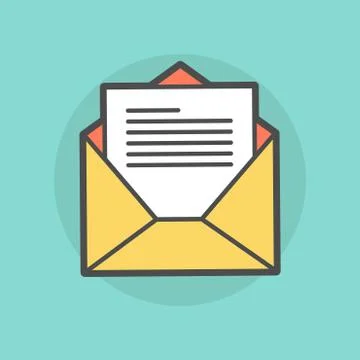 Opened envelope with message Stock Illustration