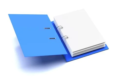 Opened folder with blank page Stock Illustration