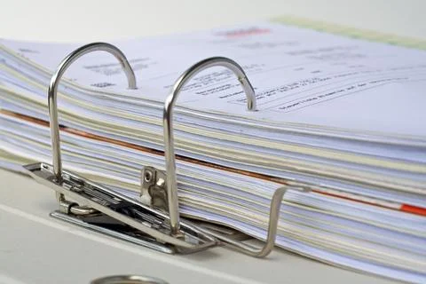 Opened folder with documents Stock Photos