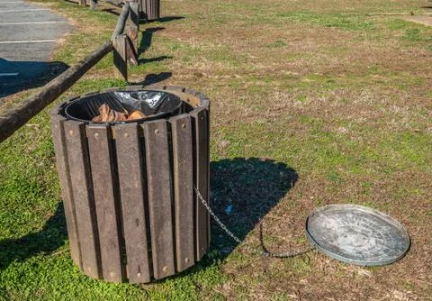 Opened garbage can Stock Photos