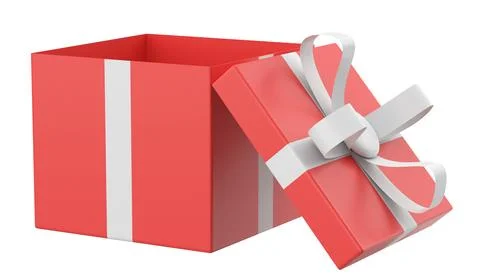 Opened Gift Box. 3D gift box. Open gift box. Stock Illustration