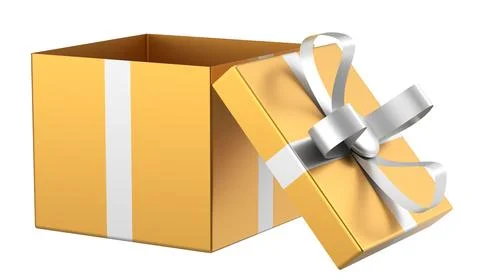 Opened Gift Box. 3D gift box. Open gift box. Stock Illustration