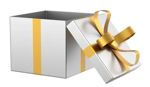Opened Gift Box. 3D gift box. Open gift box. Stock Illustration