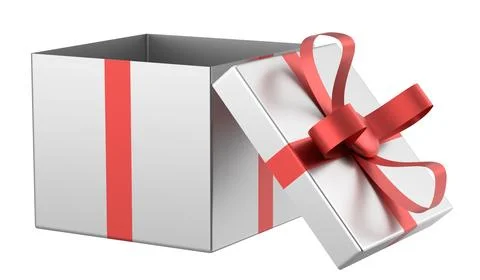 Opened Gift Box. 3D gift box. Open gift box. 3D illustration. Stock Illustration