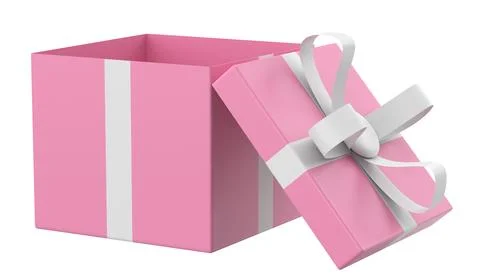 Opened Gift Box. 3D gift box. Open gift box. Stock Illustration