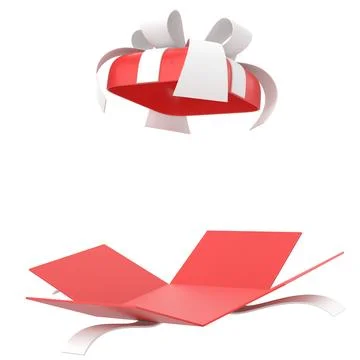 Opened Gift Box. 3D gift box. 3D illustration. Stock Illustration