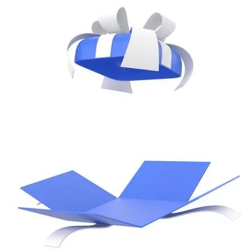 Opened Gift Box. 3D gift box. 3D rendering. Stock Illustration