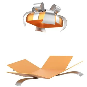 Opened Gift Box. 3D gift box. 3D illustration. Stock Illustration