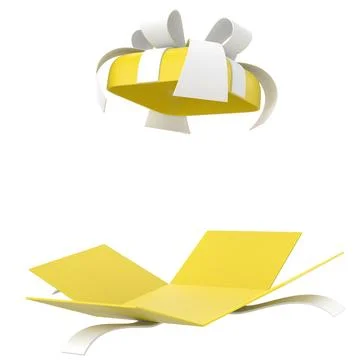 Opened Gift Box. 3D gift box. 3D illustration. Stock Illustration