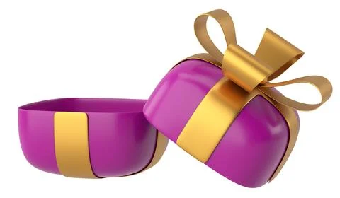 Opened Gift Box. 3D gift box. 3D illustration. Stock Illustration