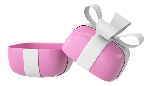 Opened Gift Box. 3D gift box. 3D illustration. Stock Illustration