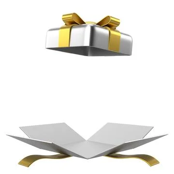 Opened Gift Box. 3D gift box. 3D illustration. Stock Illustration