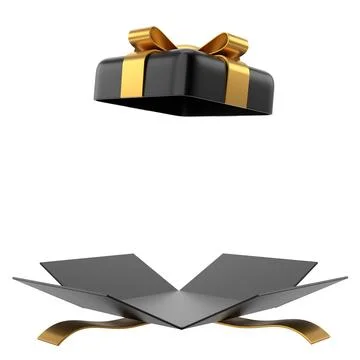 Opened Gift Box. 3D gift box. 3D illustration. Stock Illustration