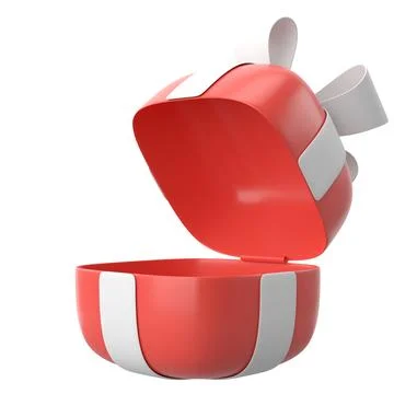 Opened Gift Box. 3D gift box. 3D illustration. Stock Illustration