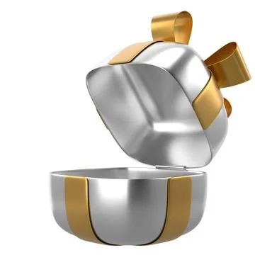 Opened Gift Box. 3D gift box. 3D illustration. Stock Illustration