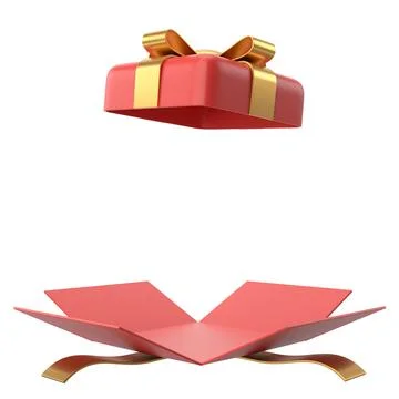 Opened Gift Box. 3D gift box. 3D illustration. Stock Illustration