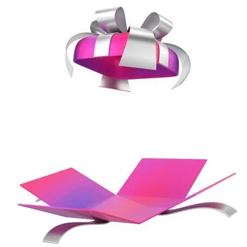 Opened Gift Box. 3D gift box. 3D illustration. Stock Illustration