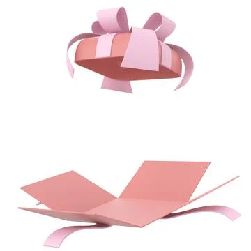 Opened Gift Box. 3D gift box. 3D illustration. Stock Illustration