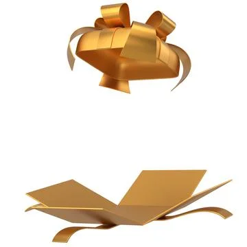 Opened Gift Box. 3D gift box. 3D illustration. Stock Illustration